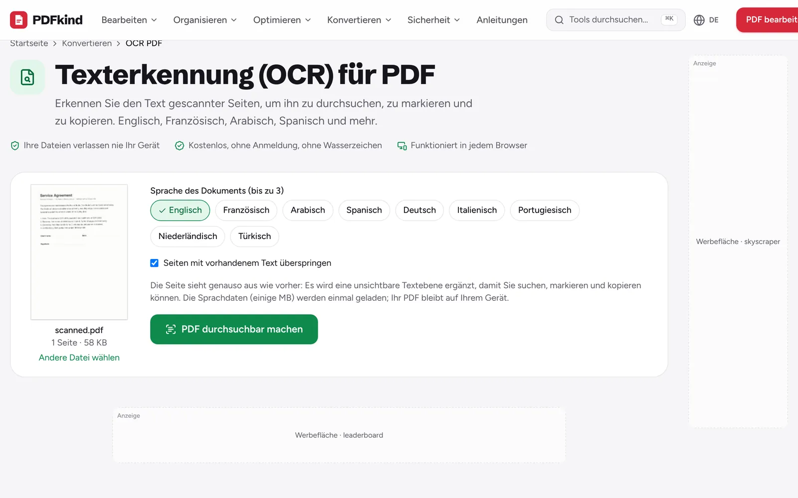 OCR PDF öffnen
