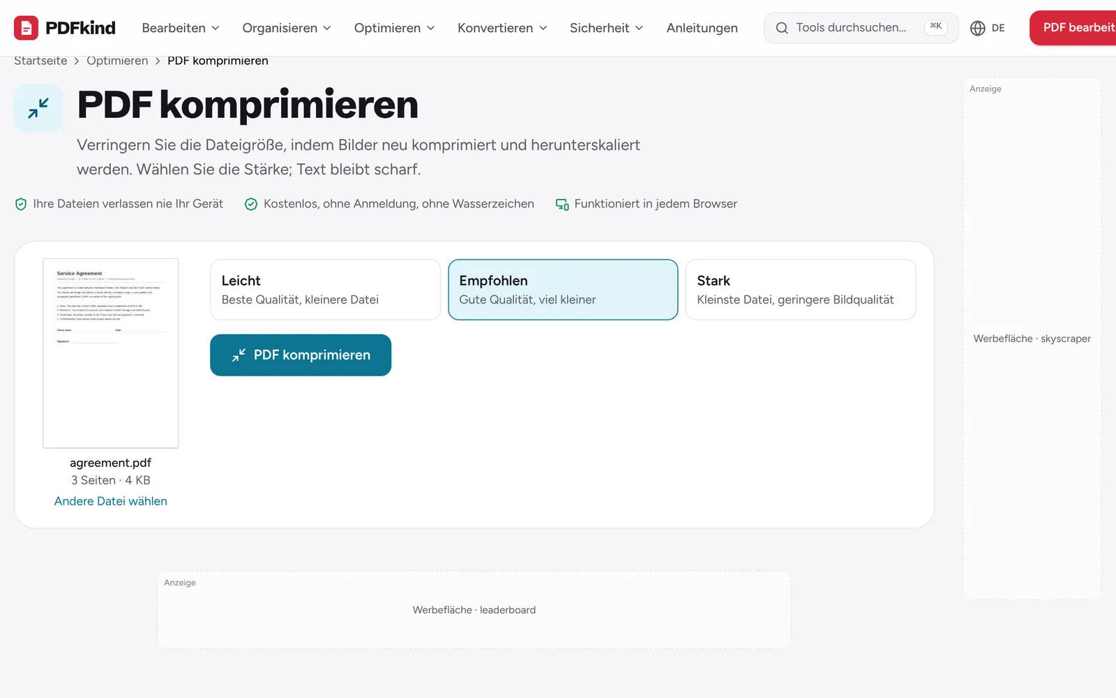 PDF komprimieren öffnen