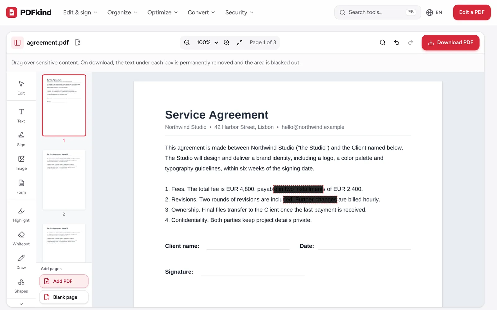 Open Redact PDF