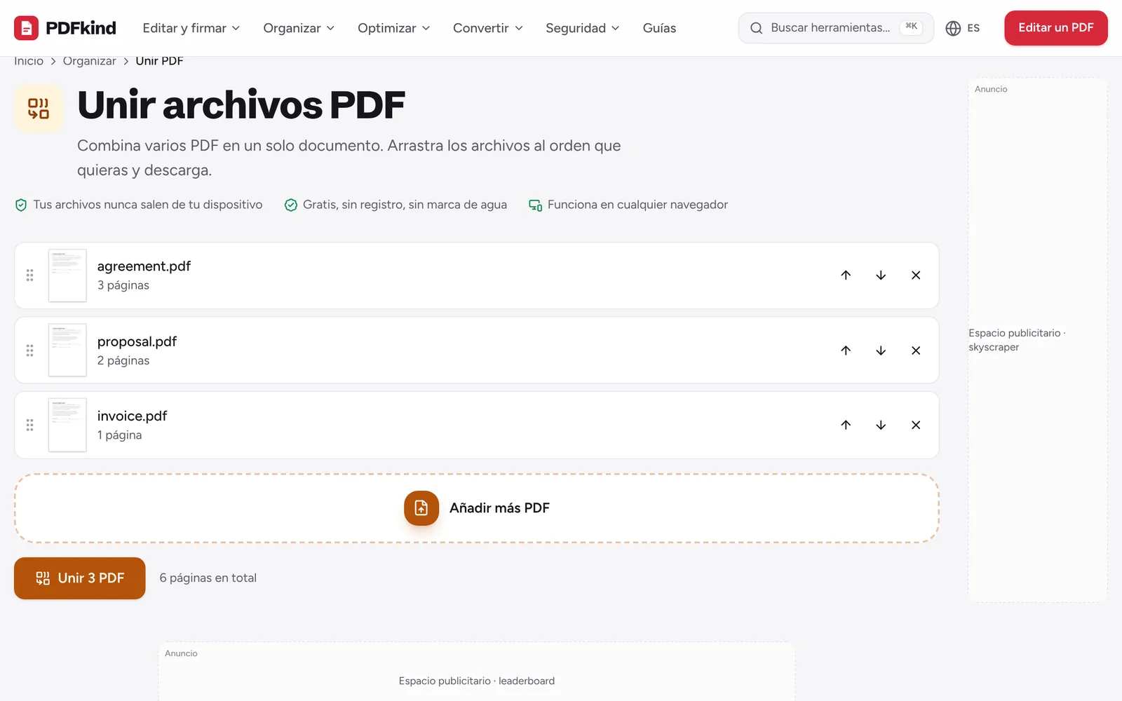 Abrir Unir PDF