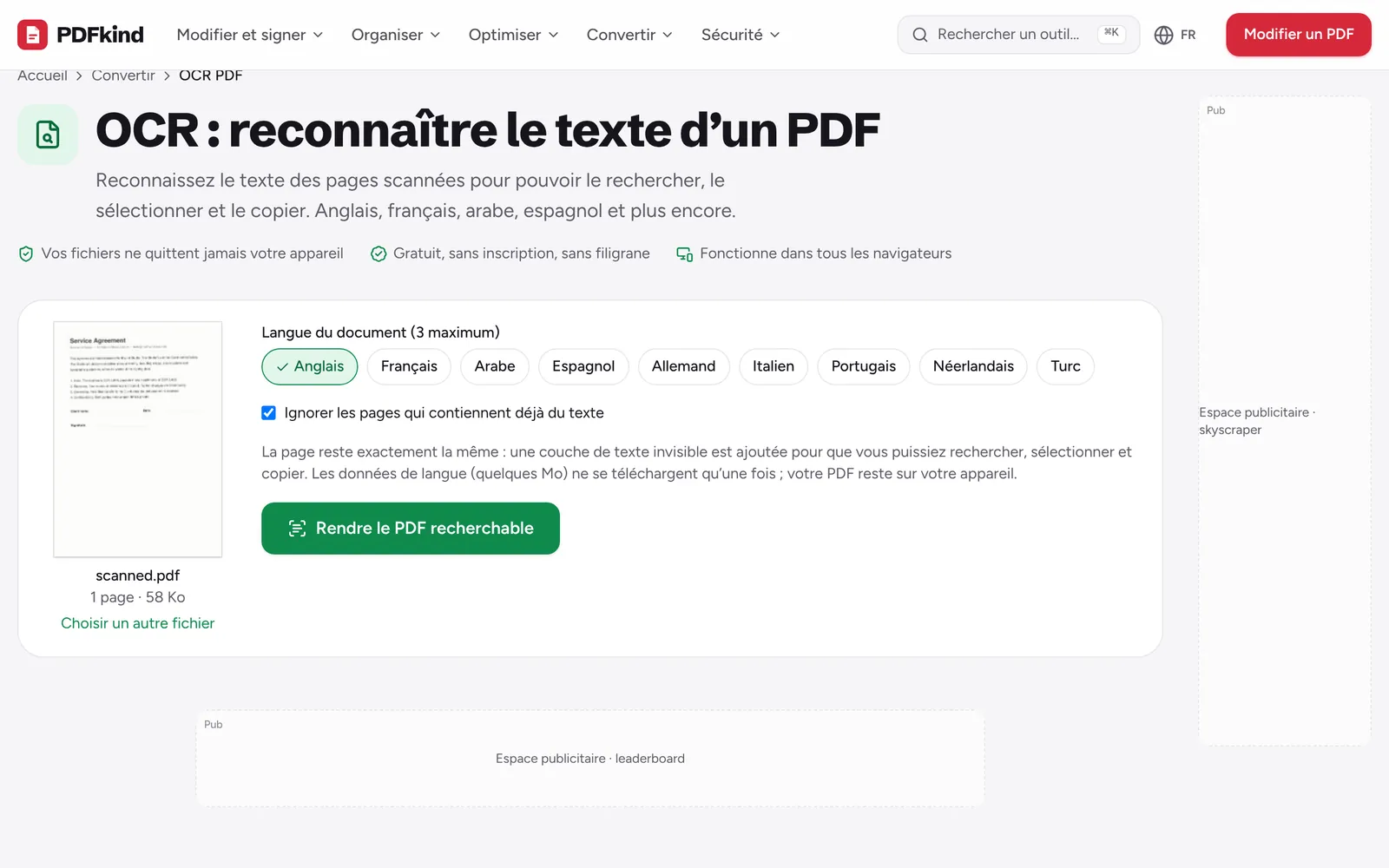 Ouvrir OCR PDF