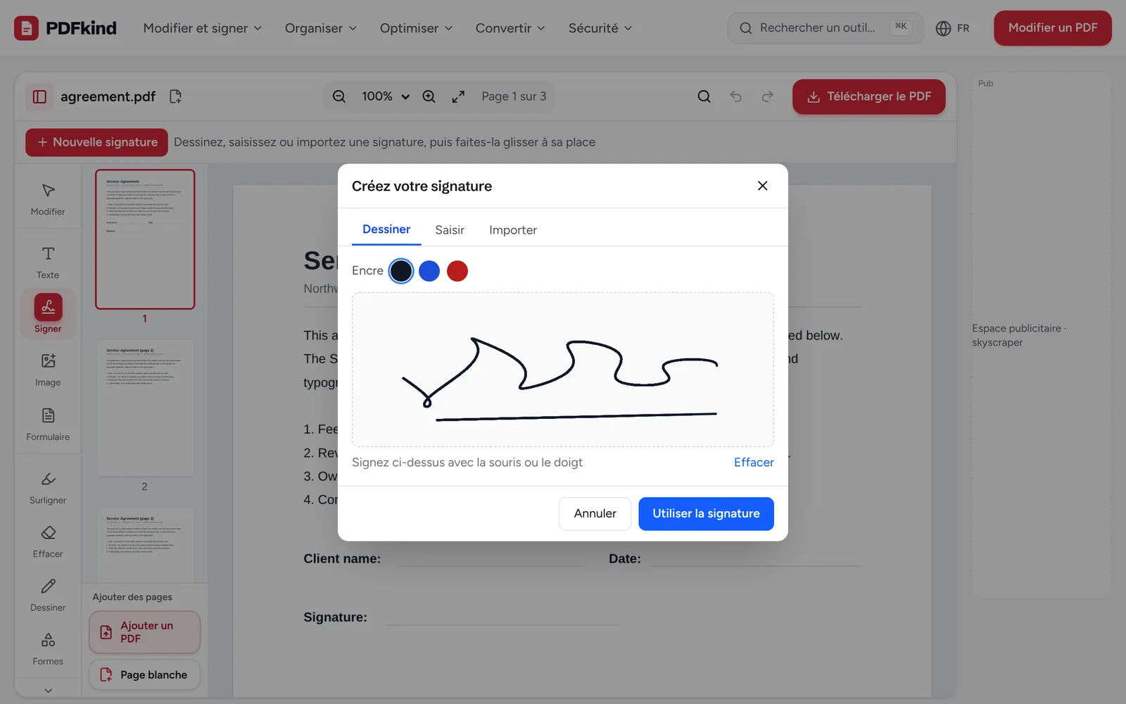 Ouvrir Signer PDF