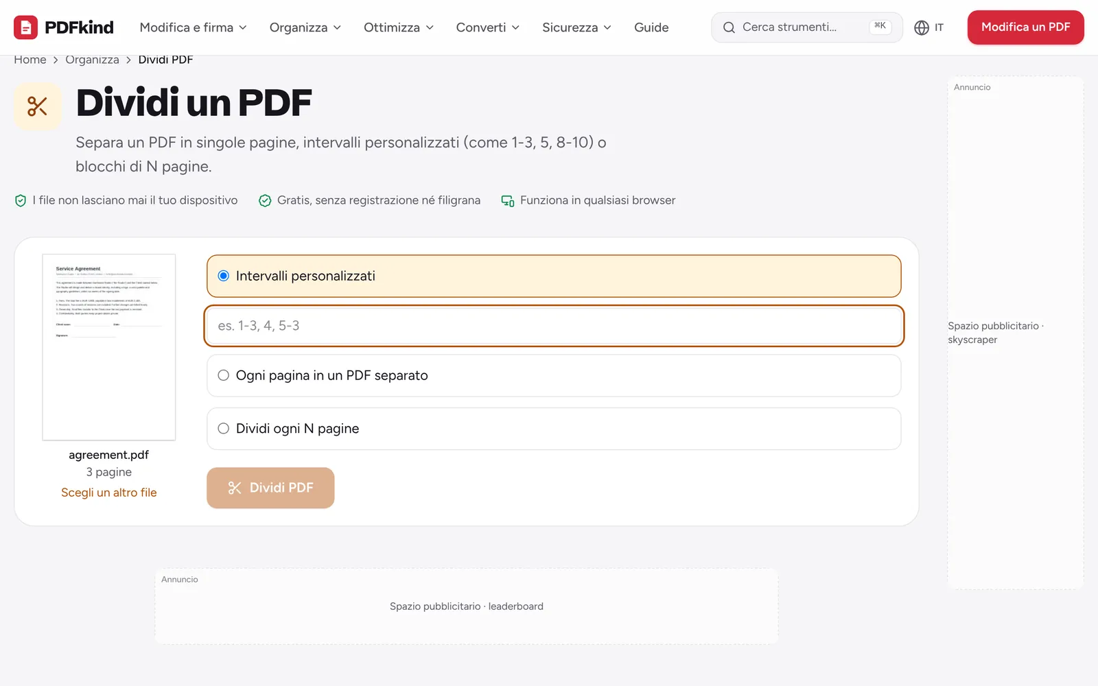 Apri Dividi PDF